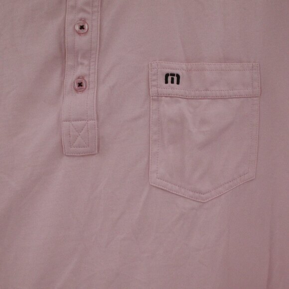 Travis Mathew Polo Shirt Mens XL Short Sleeve Pima Cotton Blend golf casual pink - Picture 3 of 14